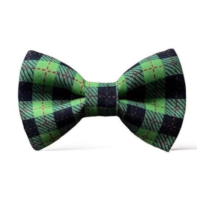 Green & Black Plaid Bow Tie