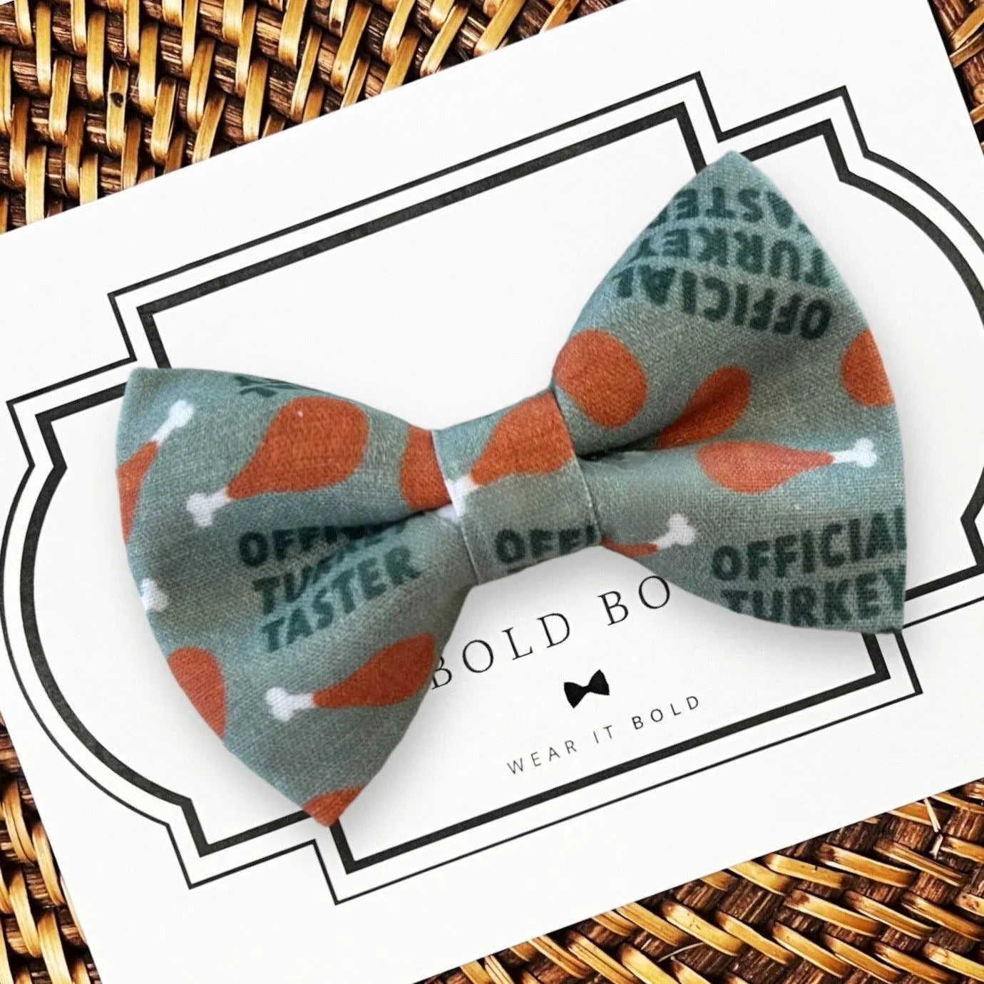 Official Turkey Taster Dog bow tie or Cat bow tie for pet bowtie collar.