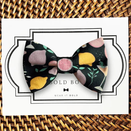 Lemon and Grapefruit Dog bow tie or Cat bow tie for pet bowtie collar.
