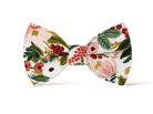 Maroon burgundy floral Bow Tie in for weddings, groomsmen and ring bearers surrounded outfits in rifle paper co fabric.