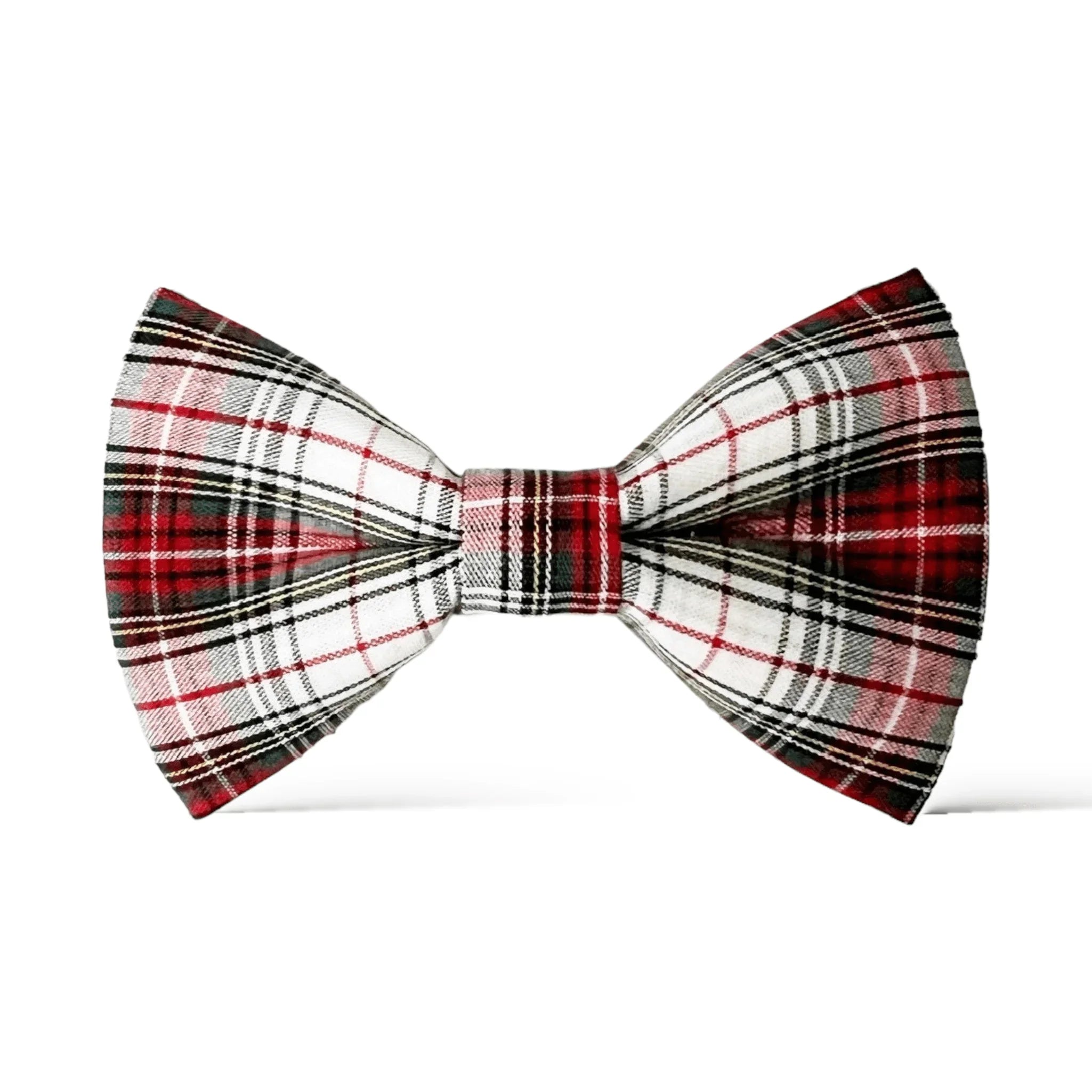 Red and White Tartan Plaid Bow Tie- Christmas