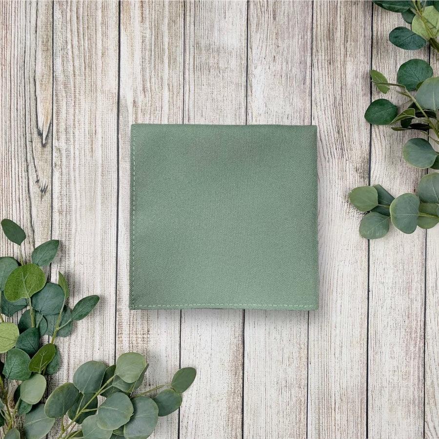 Sage green pocket square.