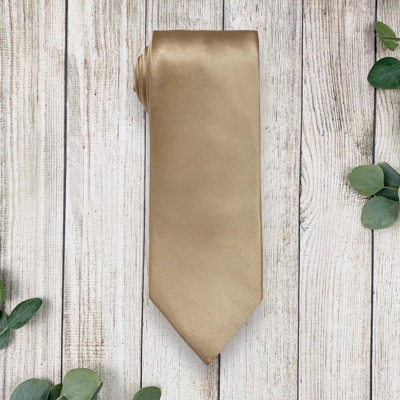 Champagne men’s tie for wedding or special event.