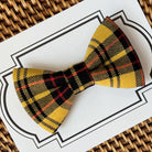 Mustard Autumn Plaid Bow Tie in yellow and black