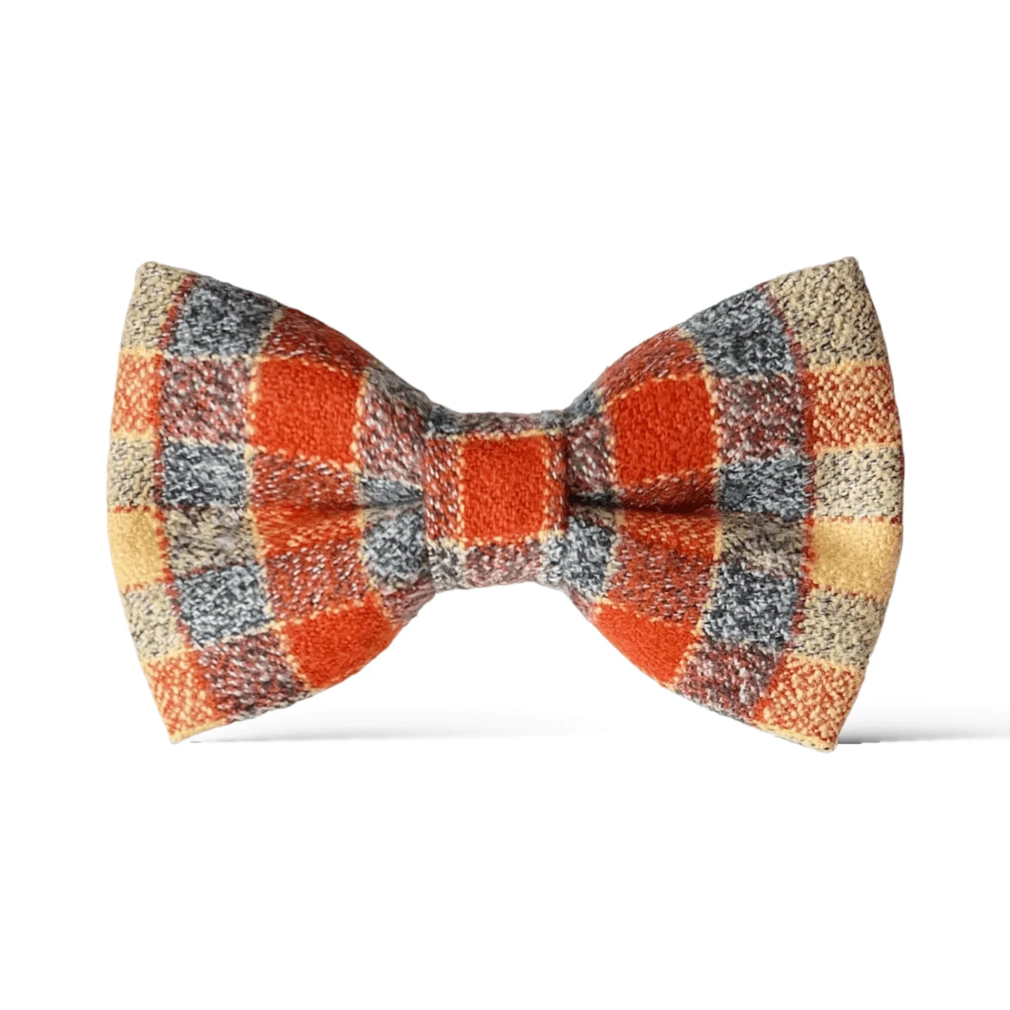 Fall Flannel Bow Tie- Burnt Orange Plaid