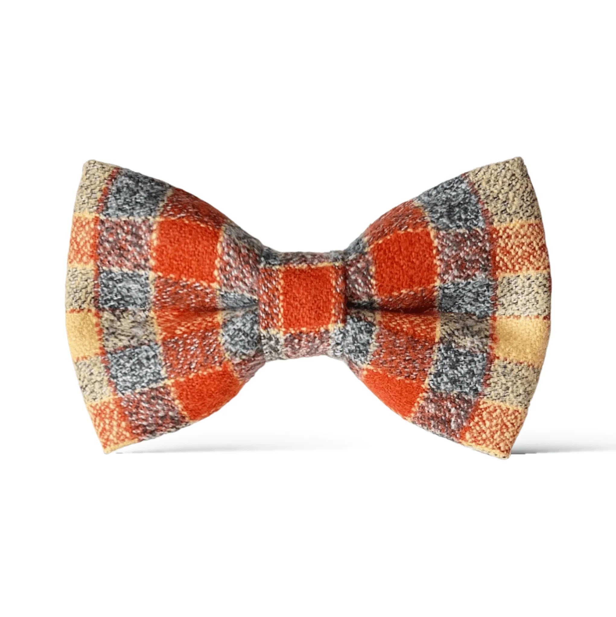Fall Flannel Bow Tie- Burnt Orange Plaid