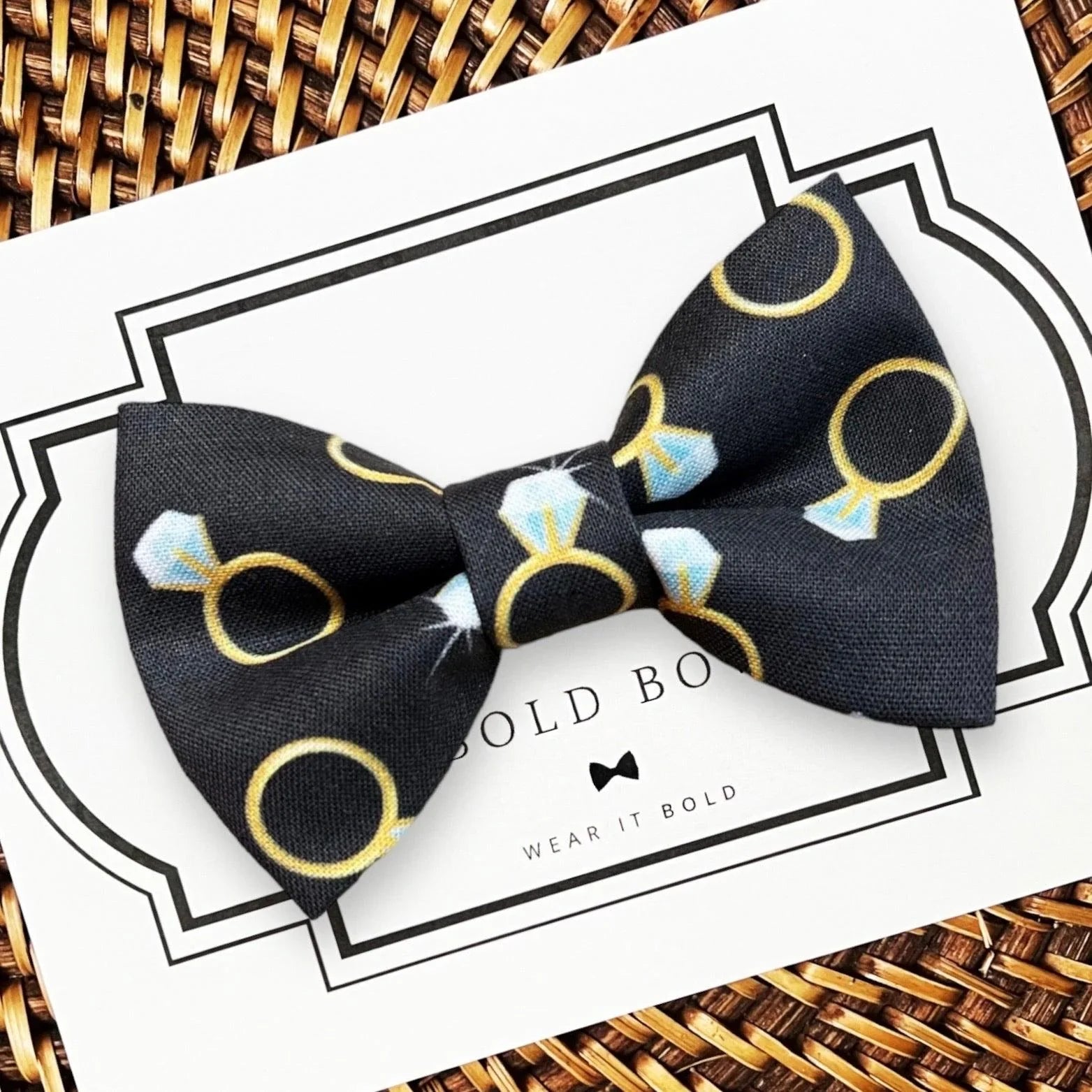 Black Ring Dog bow tie or Cat bow tie for pet bowtie collar.