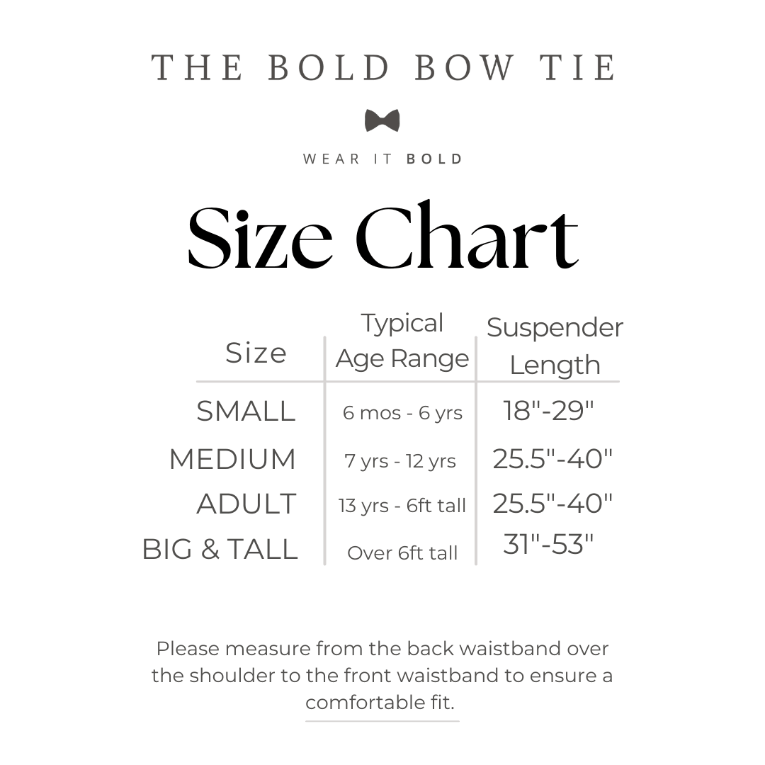 Suspenders size chart