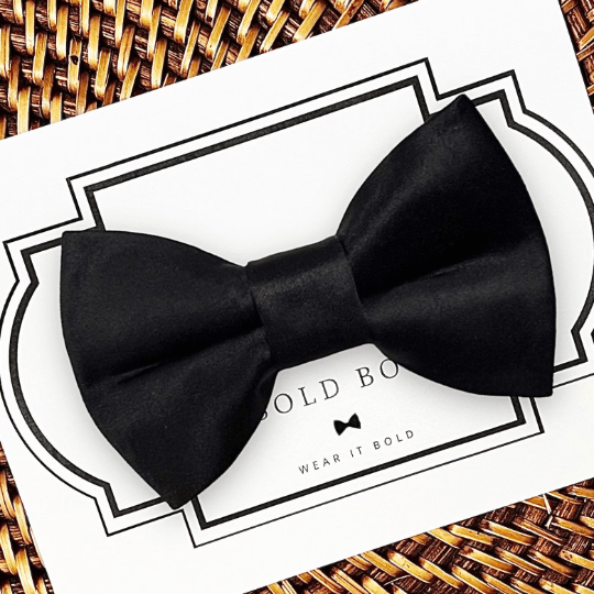 Black Satin Bow Tie for Dog Collar and Cat Collar for dog wedding outfit