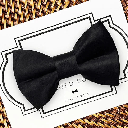 Black Satin Bow Tie for Dog Collar and Cat Collar for dog wedding outfit