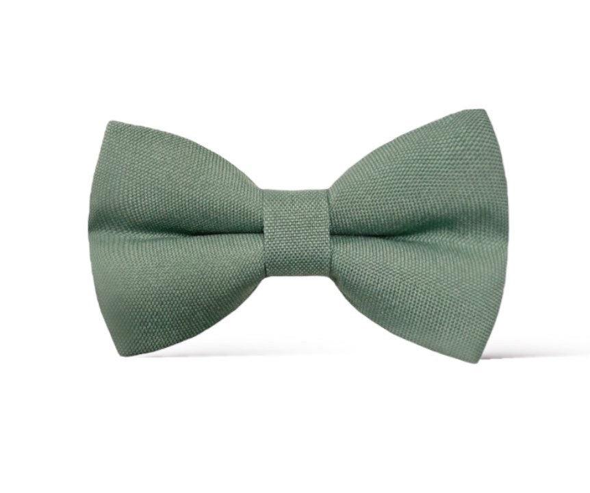 Dusty Sage Bow Tie- Mens Wedding Bowtie for groomsmen, ring bearers and groom.