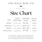 Bow tie and suspenders size chart
