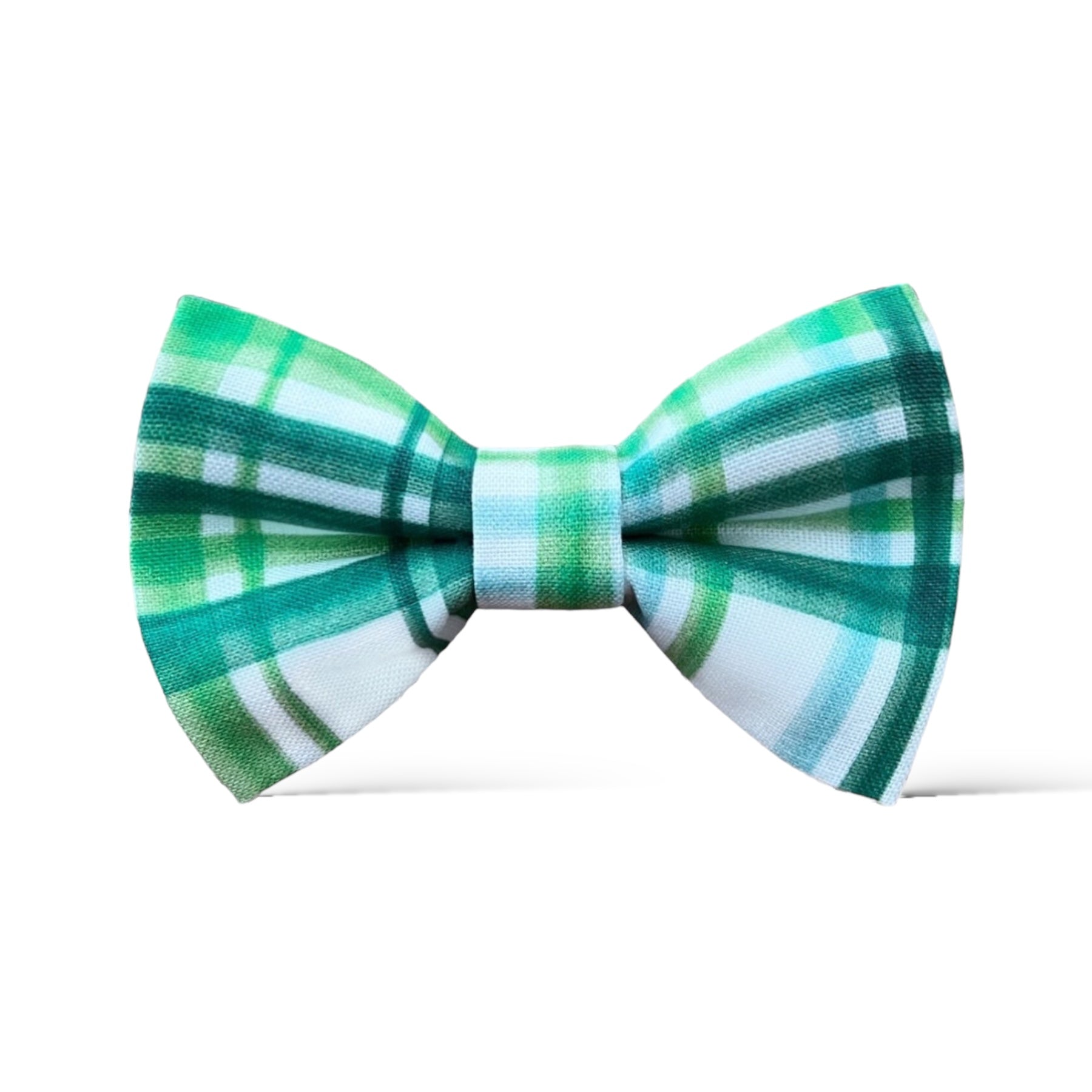 Green & Teal Plaid St. Patrick's Day Bow Tie