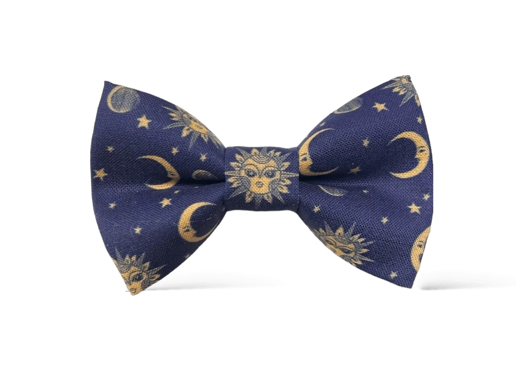 Size chart for pre-tied bow ties from The Bold Bow Tie detailing measurements across three sizes. Small is 3.5 inches wide and recommended for ages 6 months to 5 years. Medium is 4 inches wide and recommended for ages 6 to 12 years. Large is 4.5 inches wide and recommended for ages 13 years and up. Visual icons illustrate the relative sizes with horizontal arrows showing that width is measured from wingtip to wingtip. Bottom text notes that all bow ties are pre-tied and ready to add to your outfit.