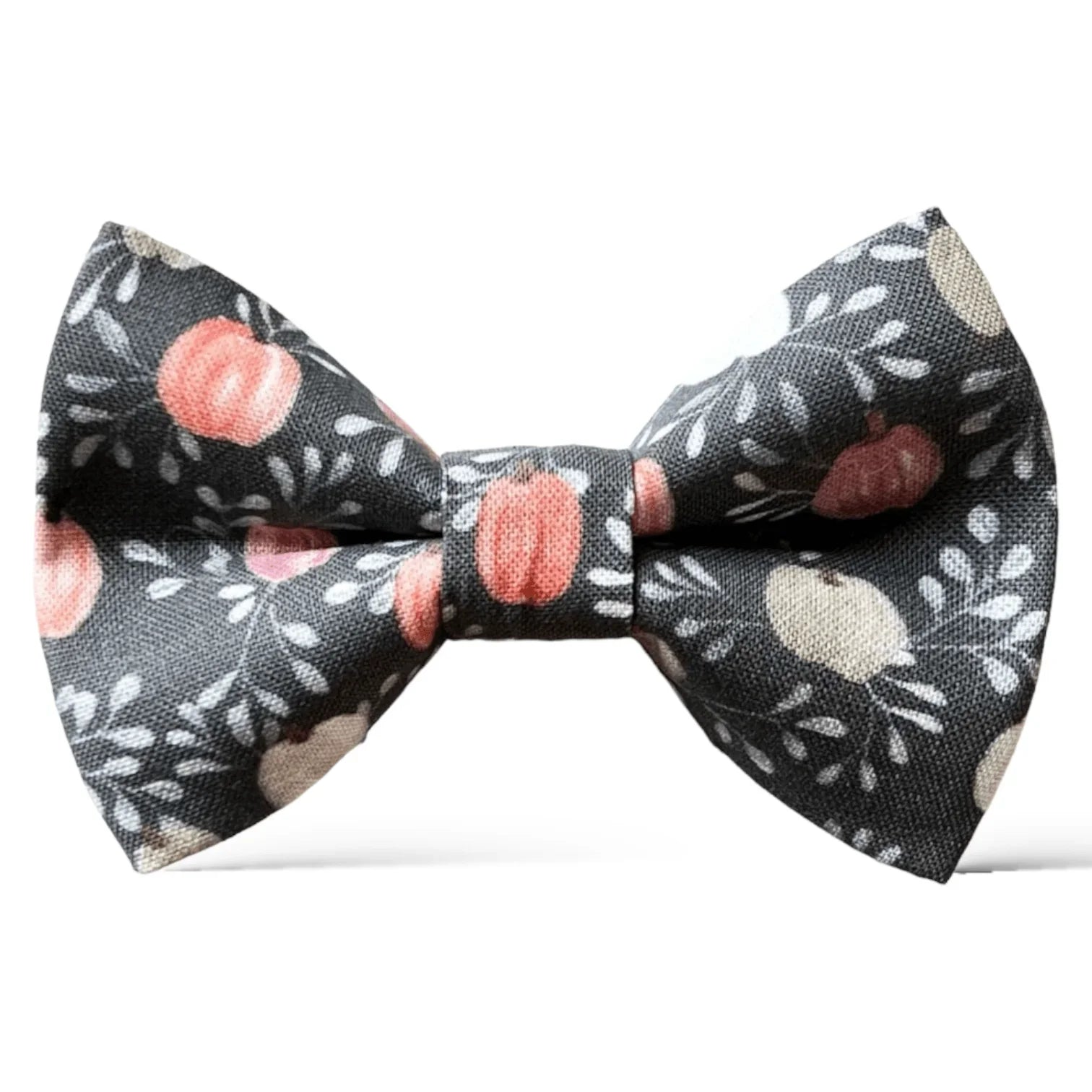 Size chart for pre-tied bow ties from The Bold Bow Tie detailing measurements across three sizes. Small is 3.5 inches wide and recommended for ages 6 months to 5 years. Medium is 4 inches wide and recommended for ages 6 to 12 years. Large is 4.5 inches wide and recommended for ages 13 years and up. Visual icons illustrate the relative sizes with horizontal arrows showing that width is measured from wingtip to wingtip. Bottom text notes that all bow ties are pre-tied and ready to add to your outfit.