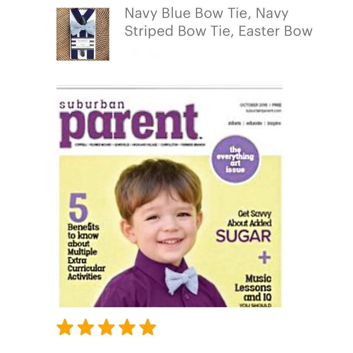 Size chart for suspender and bow tie sets from The Bold Bow Tie. Small (6mo-6yr): 18"-29" suspenders, 3.5" bow. Medium (7-12yr): 25.5"-40" suspenders, 4" bow. Adult (13yr-6ft tall): 25.5"-40" suspenders, 4.5" bow. Big & Tall (Over 6ft tall): 31"-53" suspenders, 4.5" bow. Instructions note to measure from the back waistband over the shoulder to the front waistband for a comfortable fit.