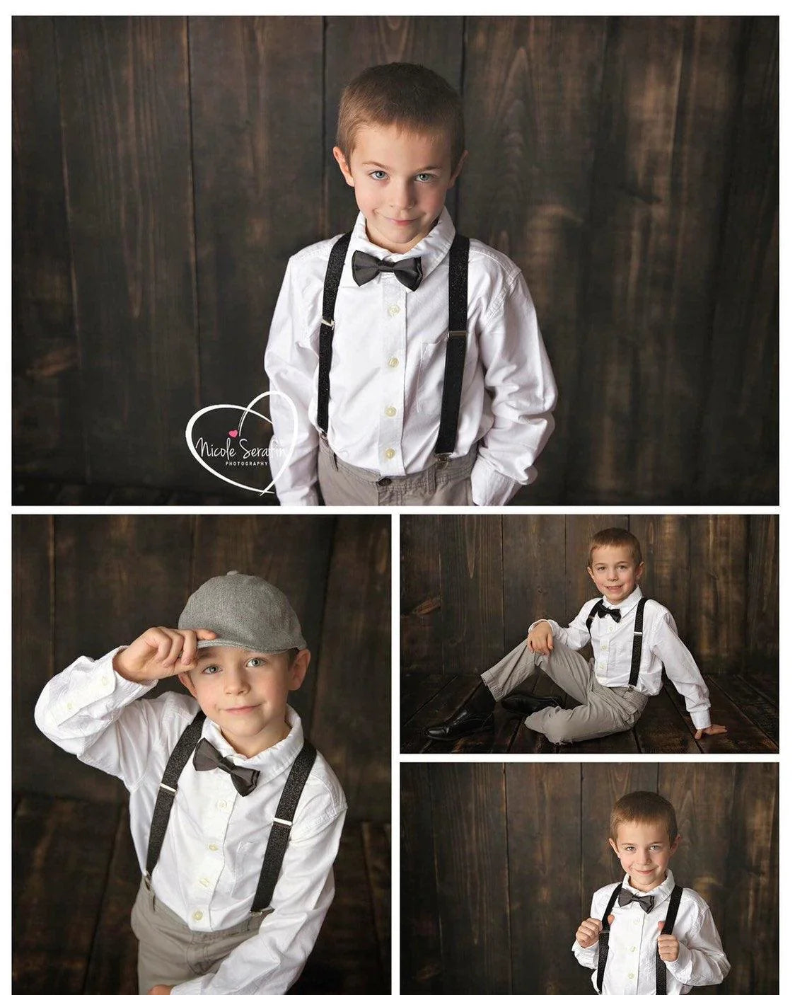 The Bold Bow Tie size chart for bow tie and suspender sets showing Small, Medium, Adult, and Big & Tall sizes with typical age ranges, suspender lengths, and bow tie widths. Small fits ages 6 months–6 years with 18–29 inch suspenders and a 3.5 inch bow tie; Medium fits ages 7–12 years with 25.5–40 inch suspenders and a 4 inch bow tie; Adult fits ages 13 years–6 feet tall with 25.5–40 inch suspenders and a 4.5 inch bow tie; Big & Tall fits over 6 feet tall with 31–53 inch suspenders and a 4.5 inch bow tie.