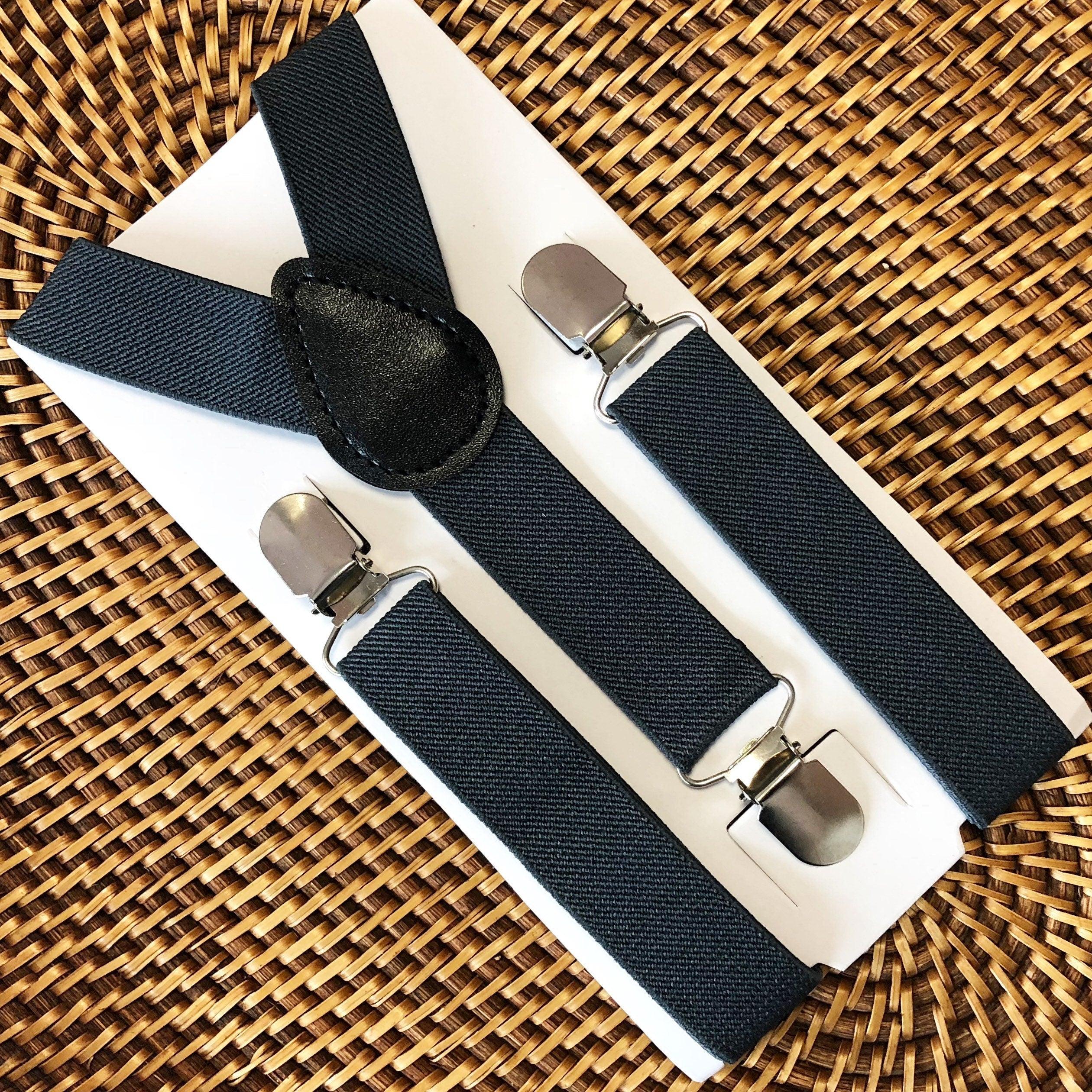 Dark gray suspenders for wedding, ring bearers, groomsmen or groom.