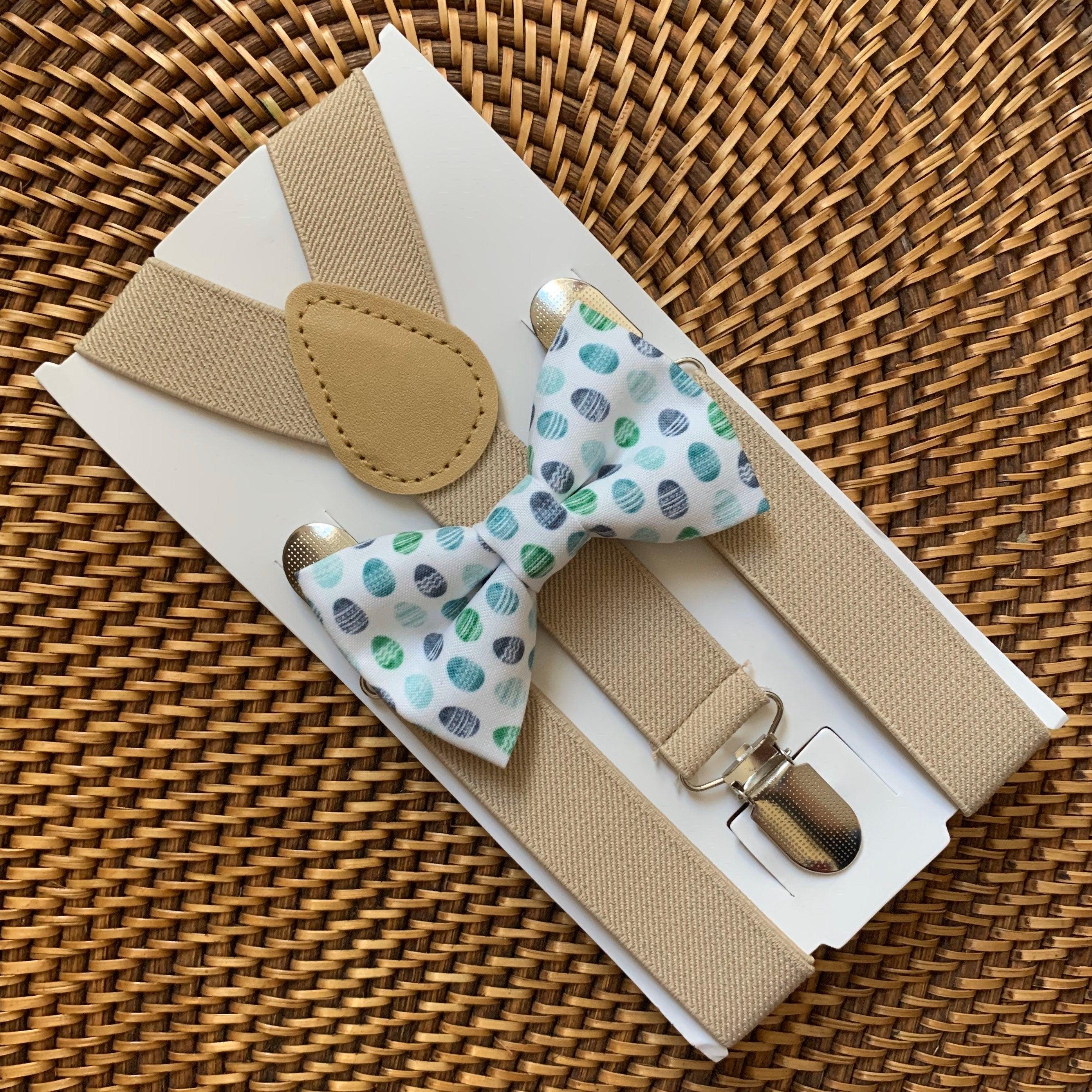 Easter bow tie and suspenders with eggs