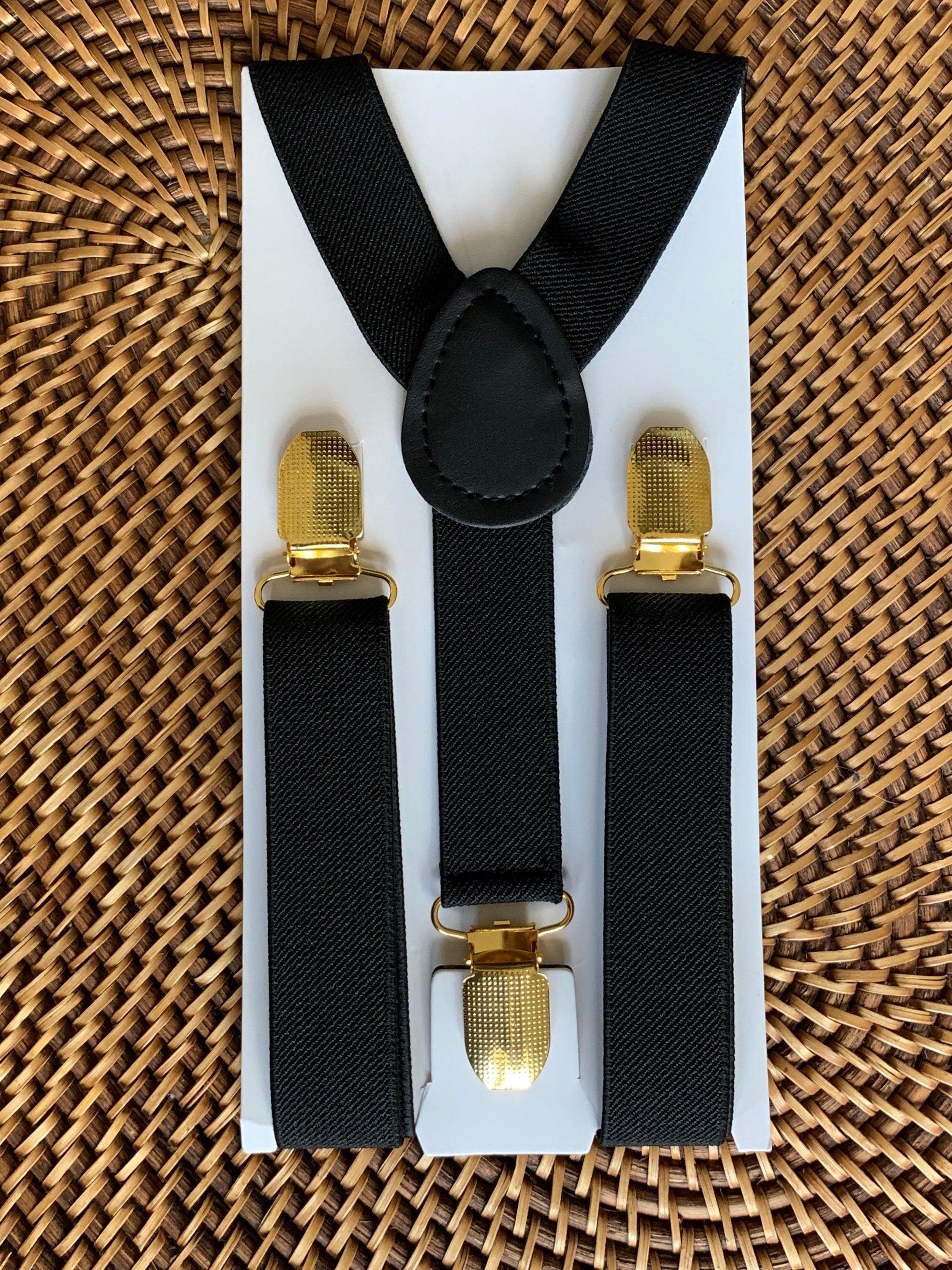 Sizes: Small: 6 months to 6 years, suspender length 18 inches to 29 inches Medium: 7 years to 12 years, suspender length 25 1/2 inches to 40 inches Adult: 13 years and up, suspender length is 25 1/2 inches to 40 inches Big and Tall: Adults over 6 feet tall, suspender length is 31 inches to 53 inches
