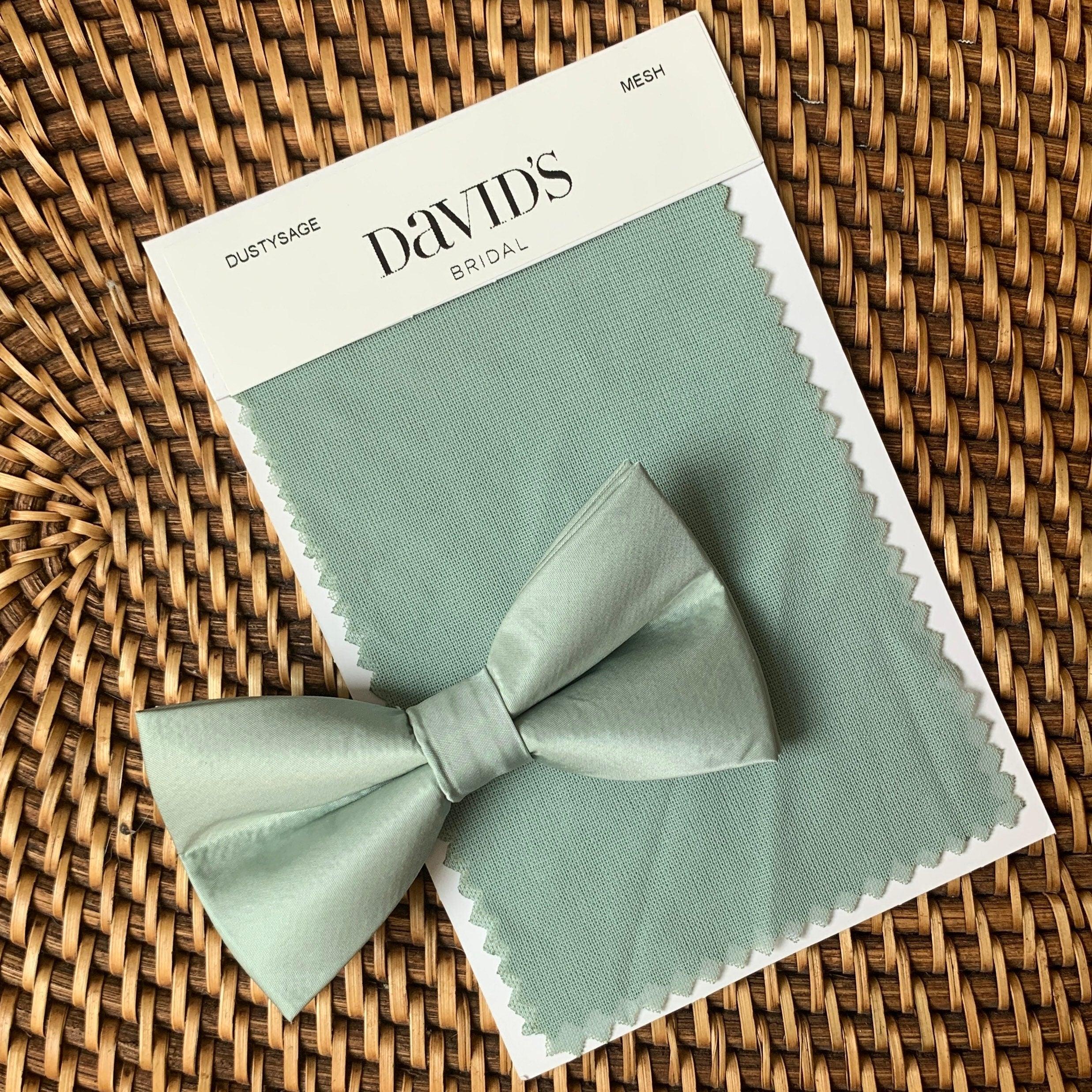 Dusty satin Sage green bow tie