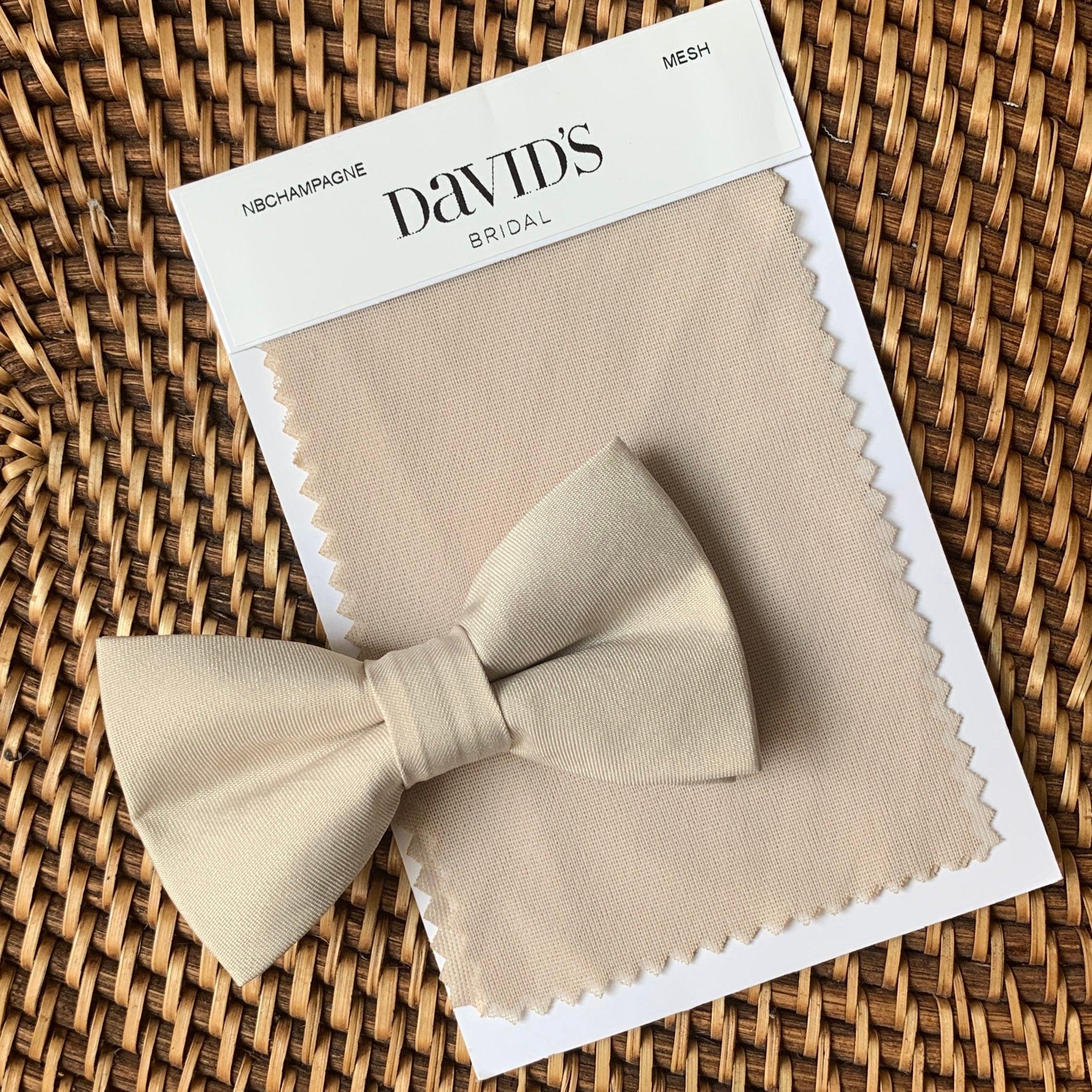 Champagne men’s bow tie for groomsmen, weddings and ring bearer suspenders.