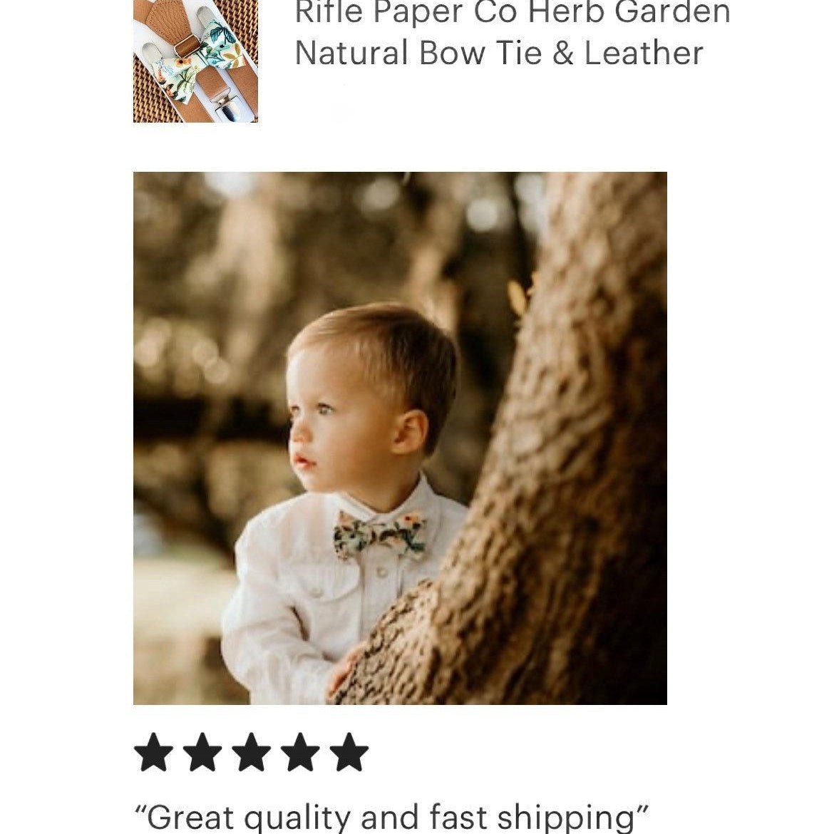 5 Stars social proof of bow tie and suspenders.