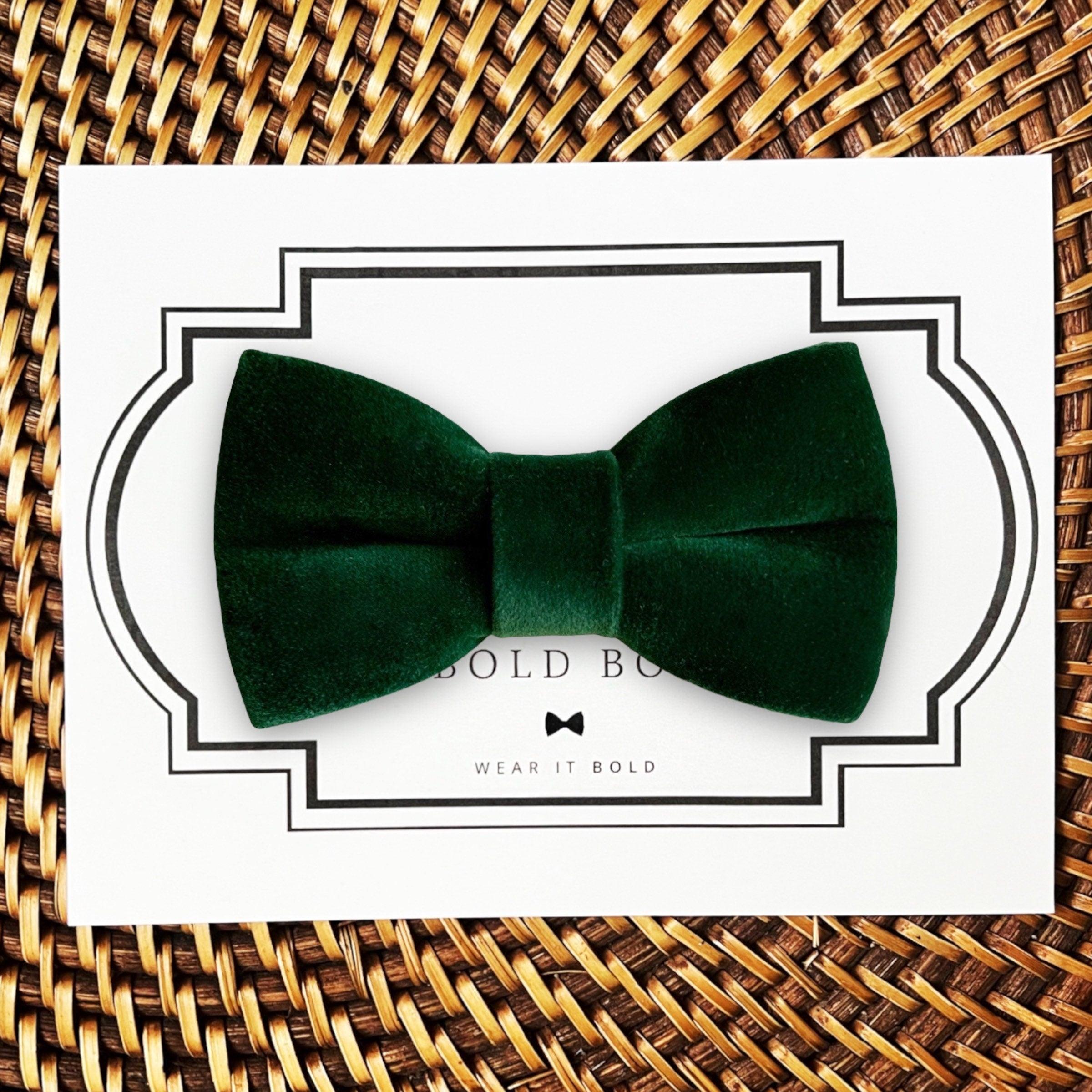 Green Velvet Bow Tie for Dog Collar and Cat Collar For Christmas