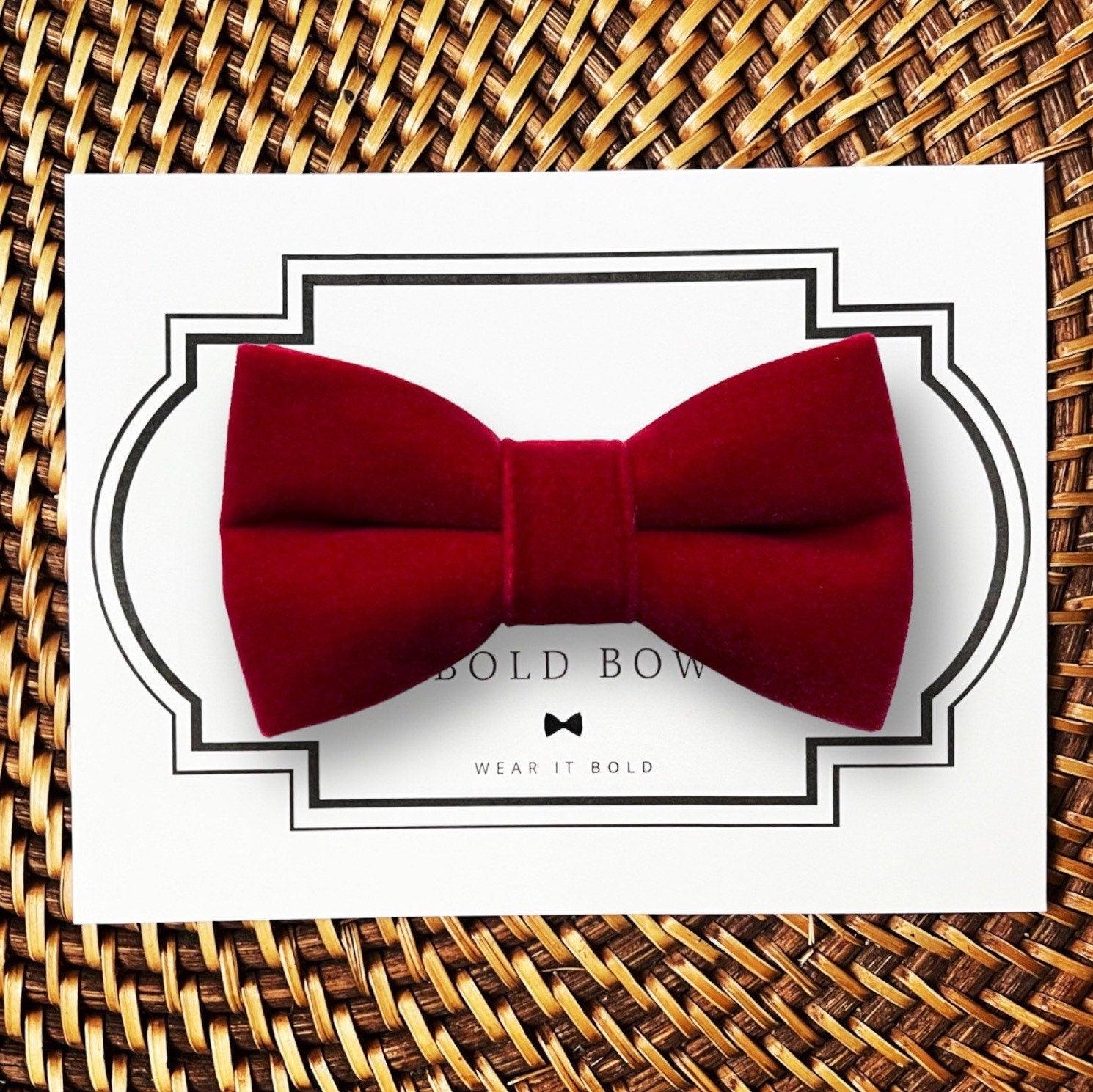 Red Velvet Dog Bow Tie for Dog Collar and Cat Collar