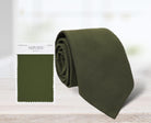 Olive green men’s tie for wedding.