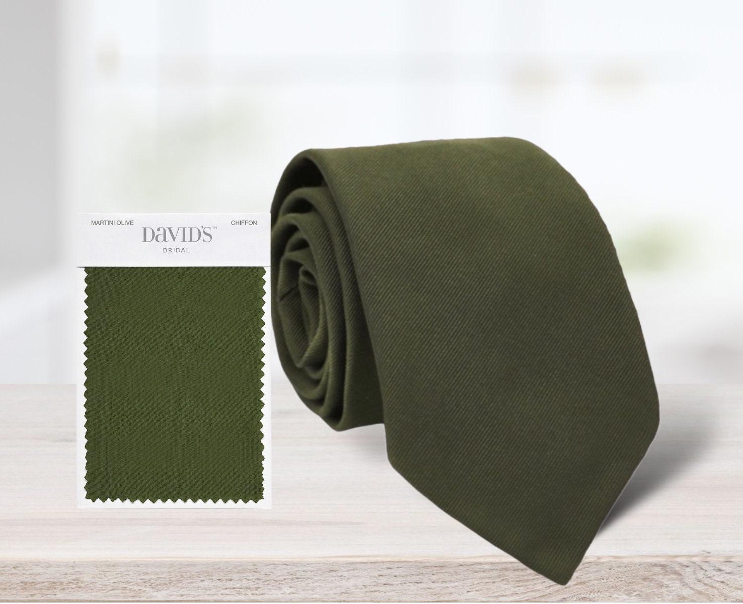 Olive green men’s tie for wedding.
