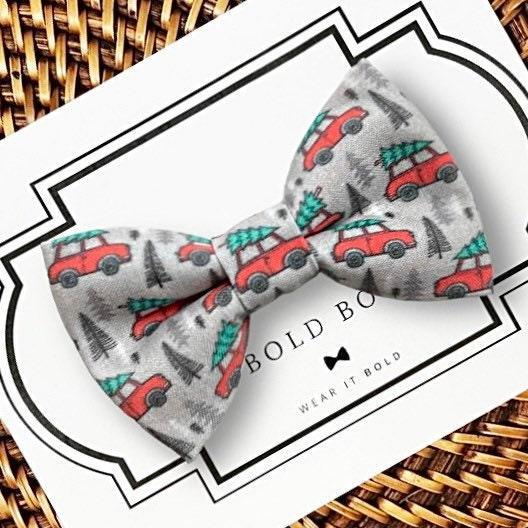 Christmas Car Dog bow tie or Cat bow tie for pet bowtie collar.