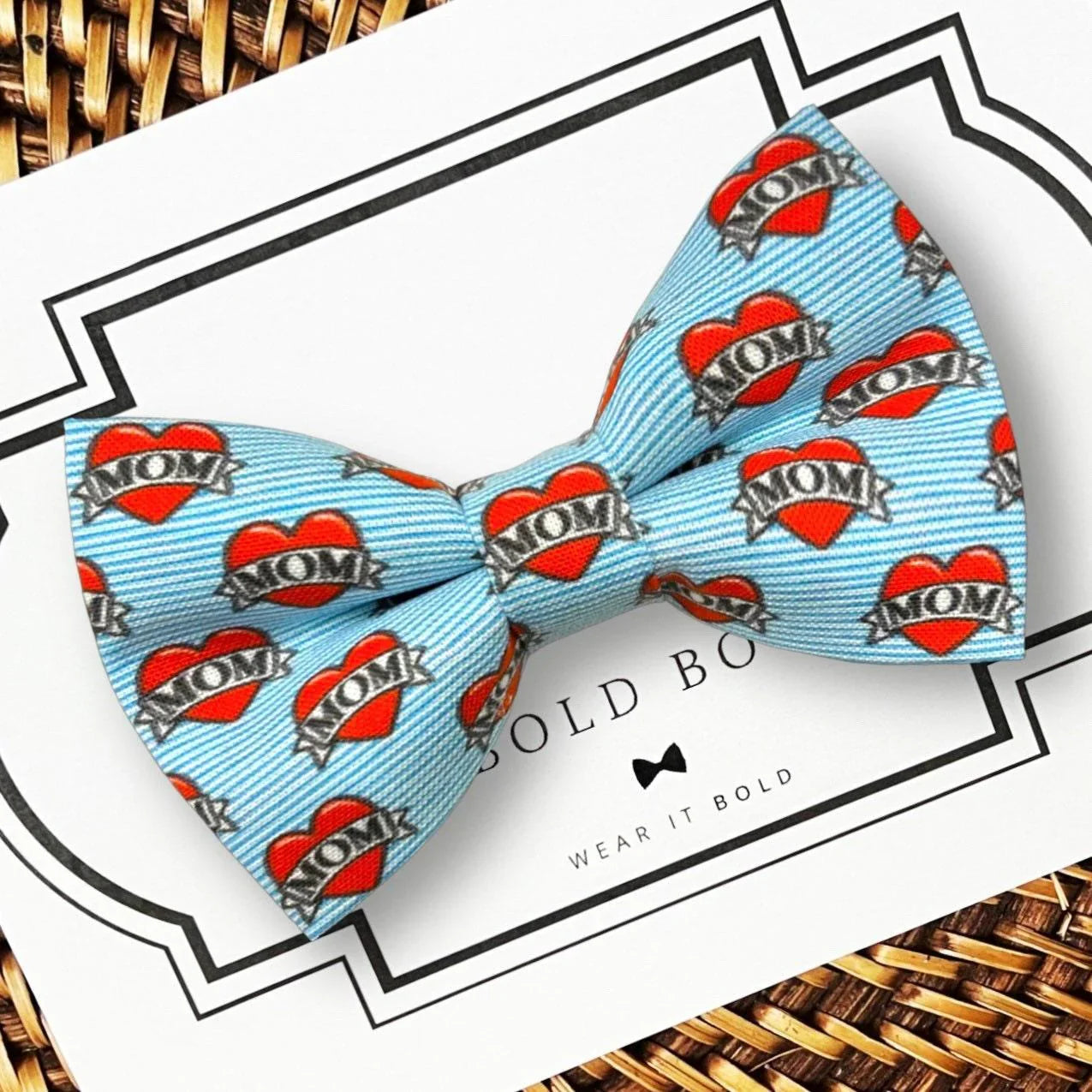 Valentines Day dog bow tie for pet collar accessory.