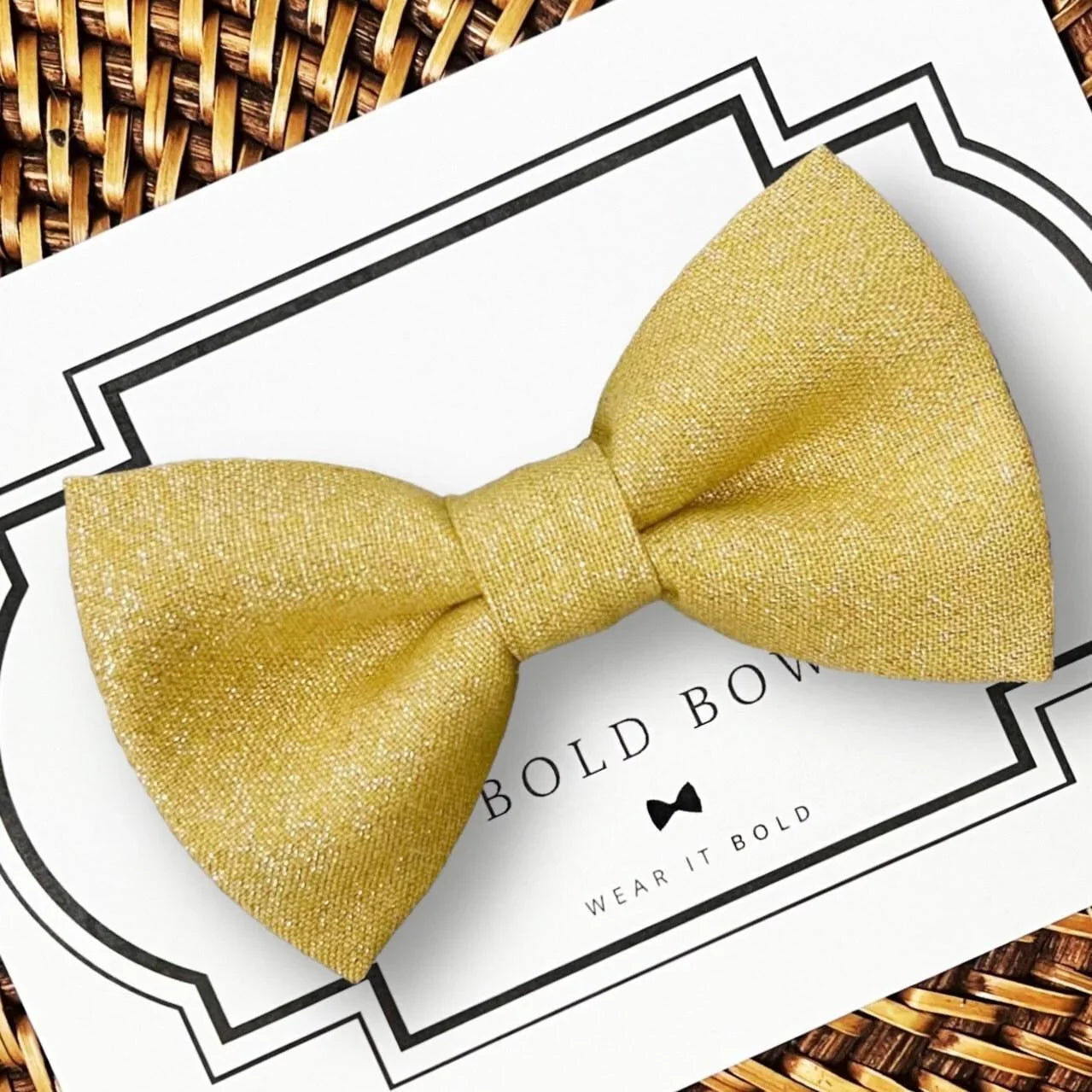Gold Dog bow tie or Cat bow tie for pet bowtie collar.