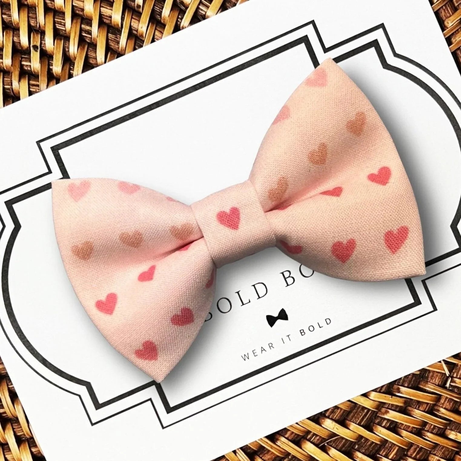 Pink Valentine’s Day dog bow tie or Cat bow tie.