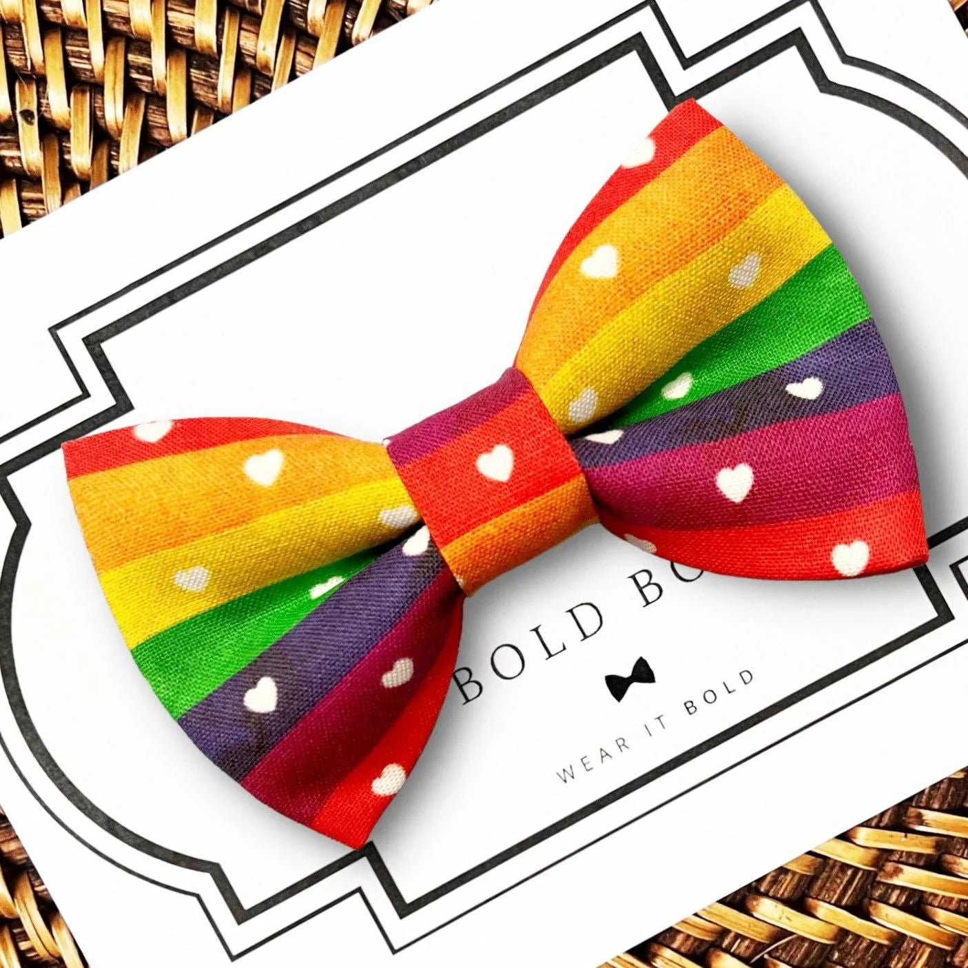 Gay Pride Dog bow tie or Cat bow tie for pet bowtie collar.