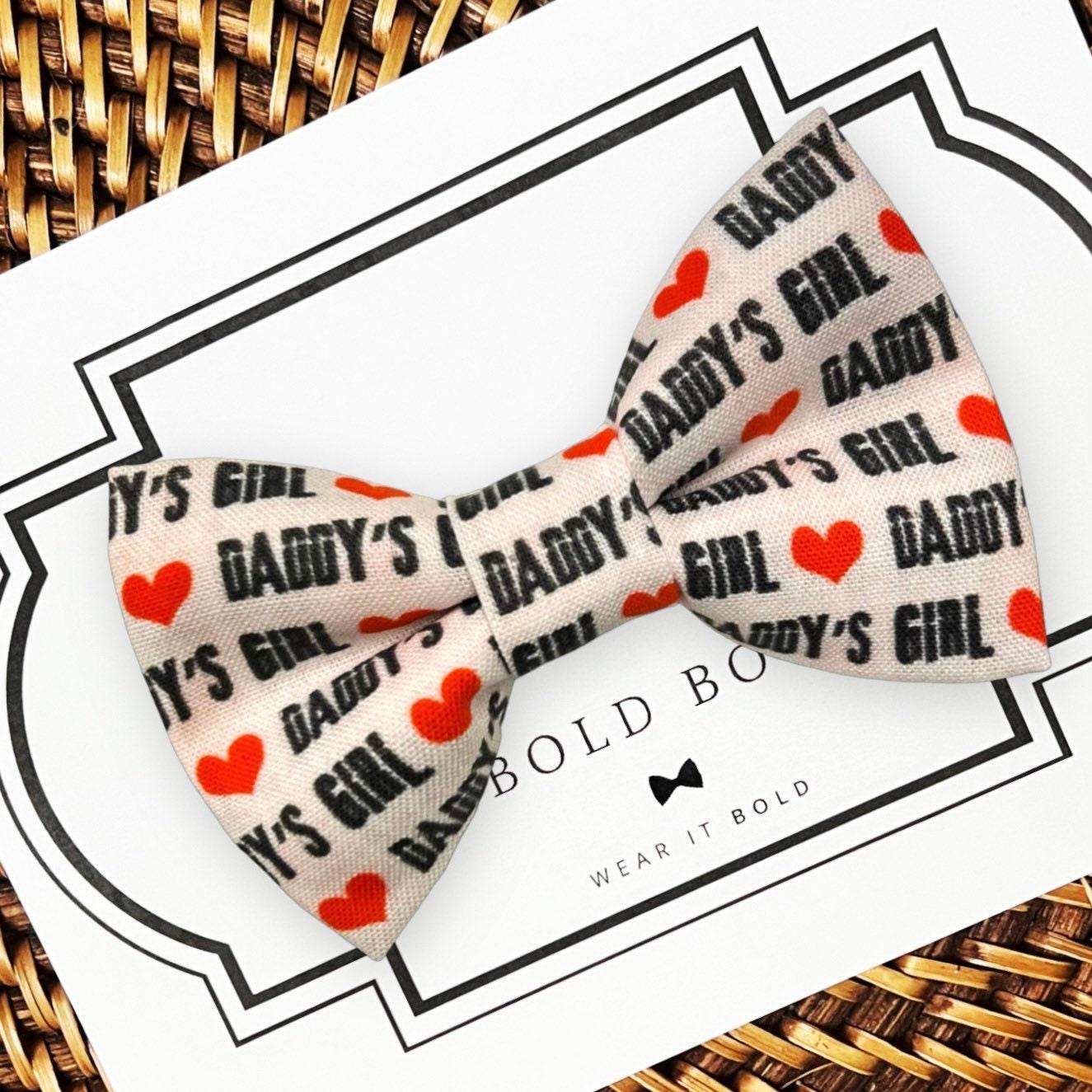 Daddy's Girl Valentine's Day Bow Tie for Dog Collar and Cat Collar