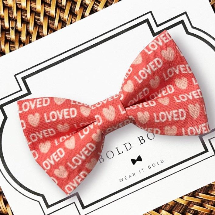 Valentine's Day Dog Bow Tie or Cat Bow Tie- Loved
