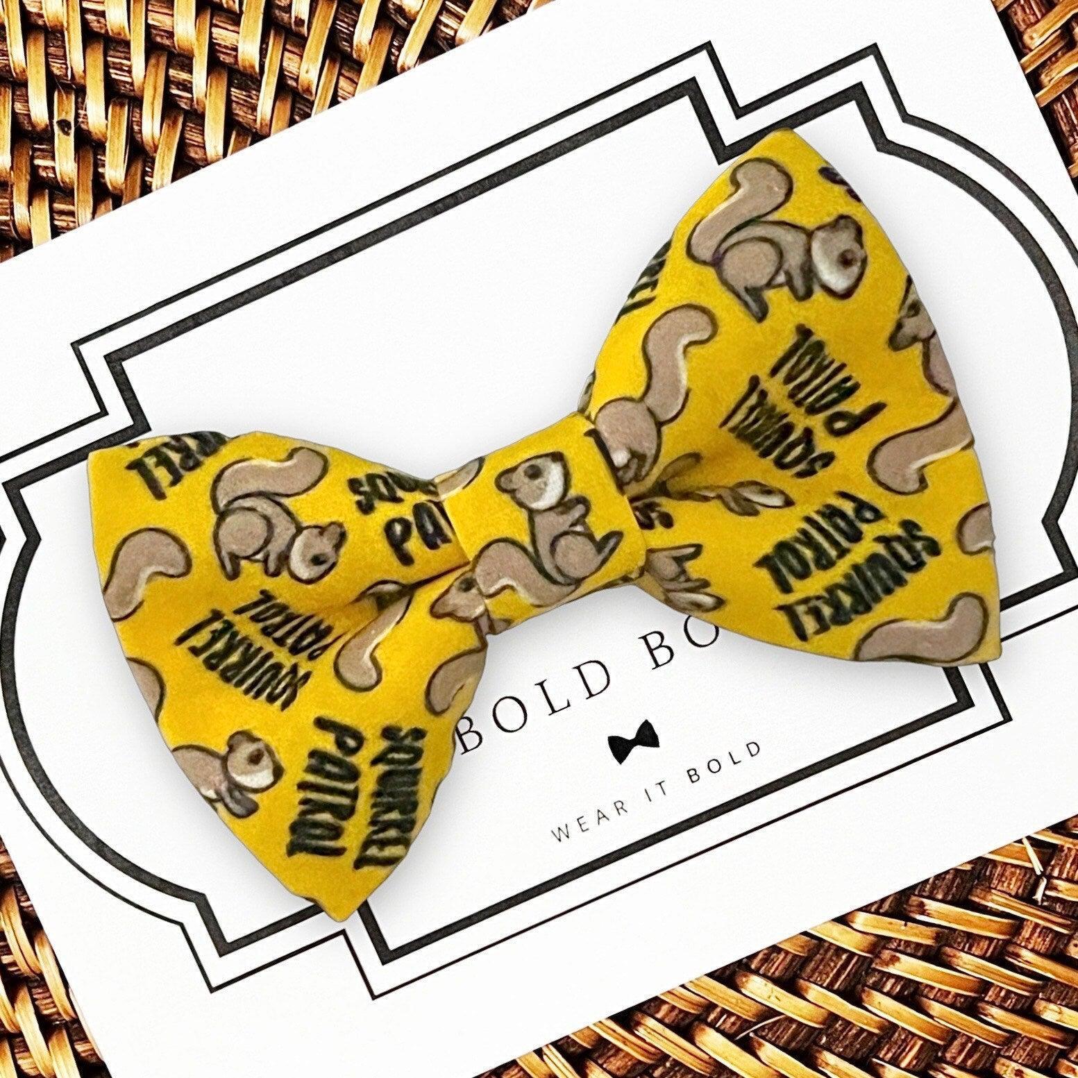 Squirrel Patrol Dog bow tie or Cat bow tie for pet bowtie collar.