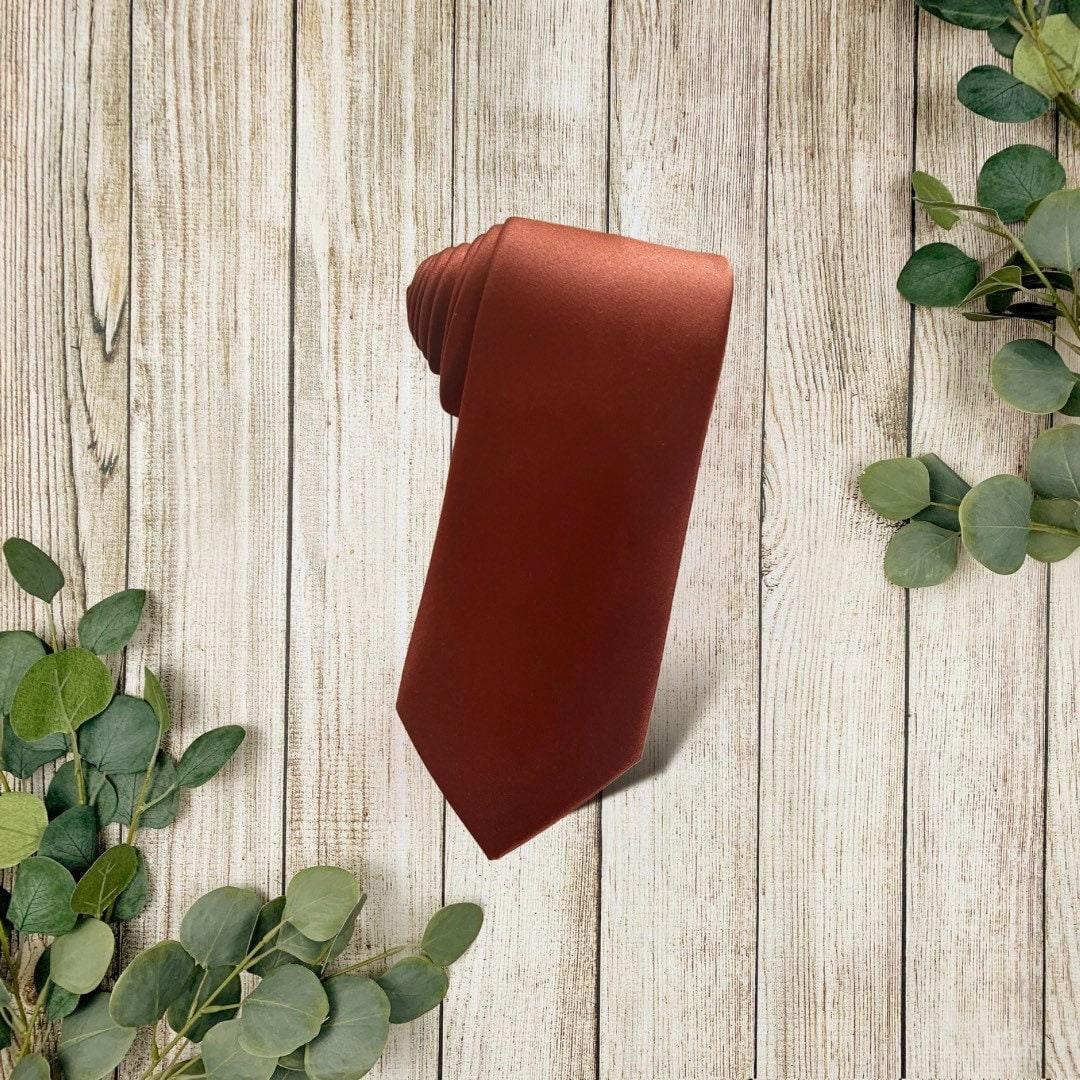 Terracotta necktie for men’s tie for wedding.