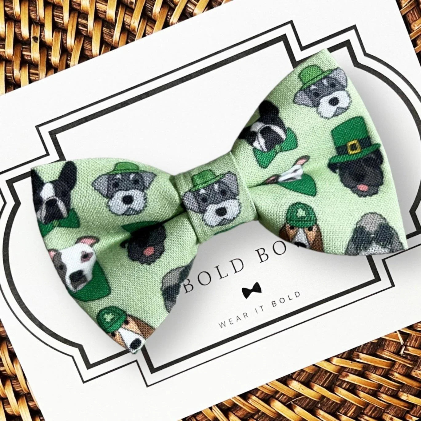 St. Patrick’s Day Leprechaun Dog Bow Tie — Dog Collar Accessory