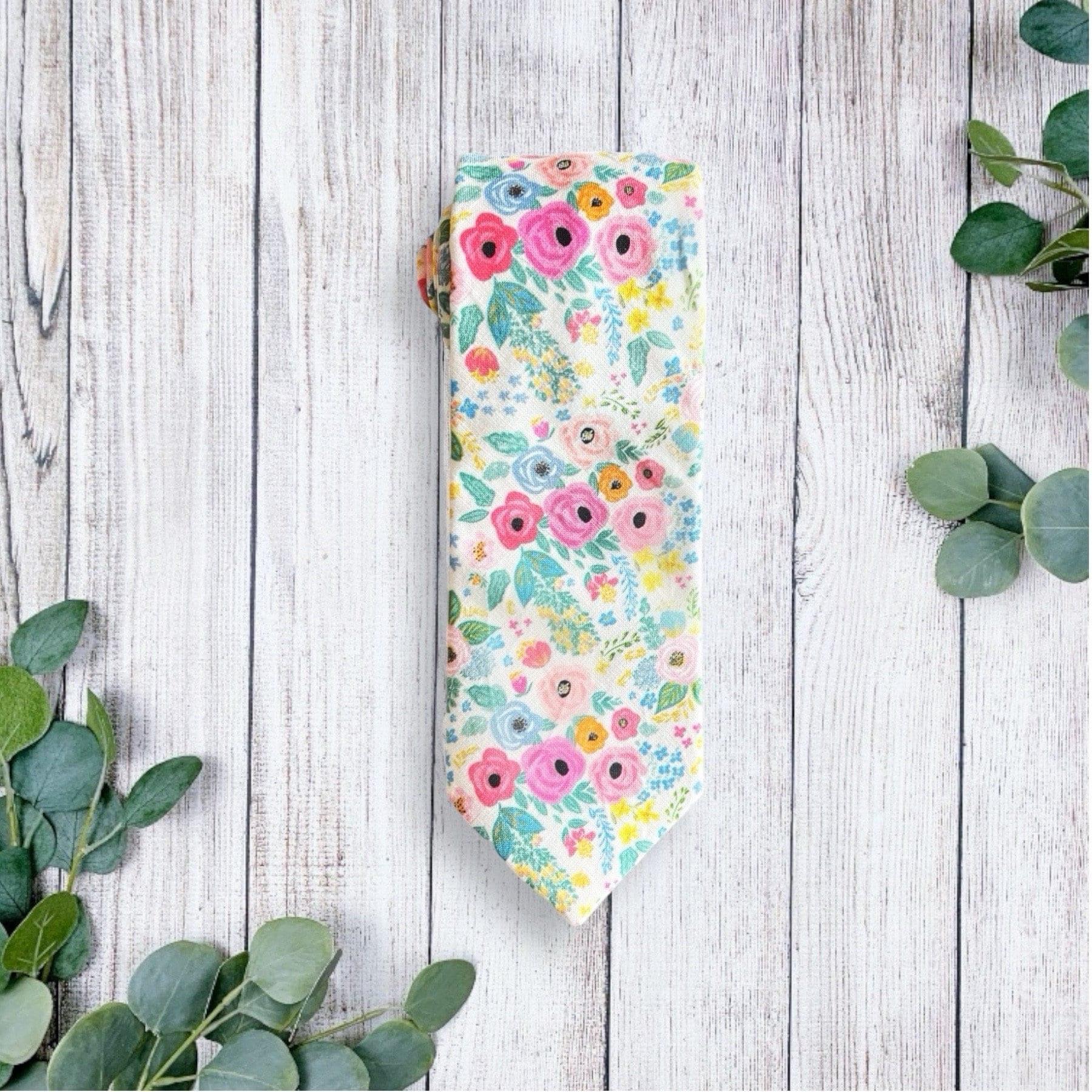 Wonderland Garden Floral Necktie- Men’s Tie for Wedding.