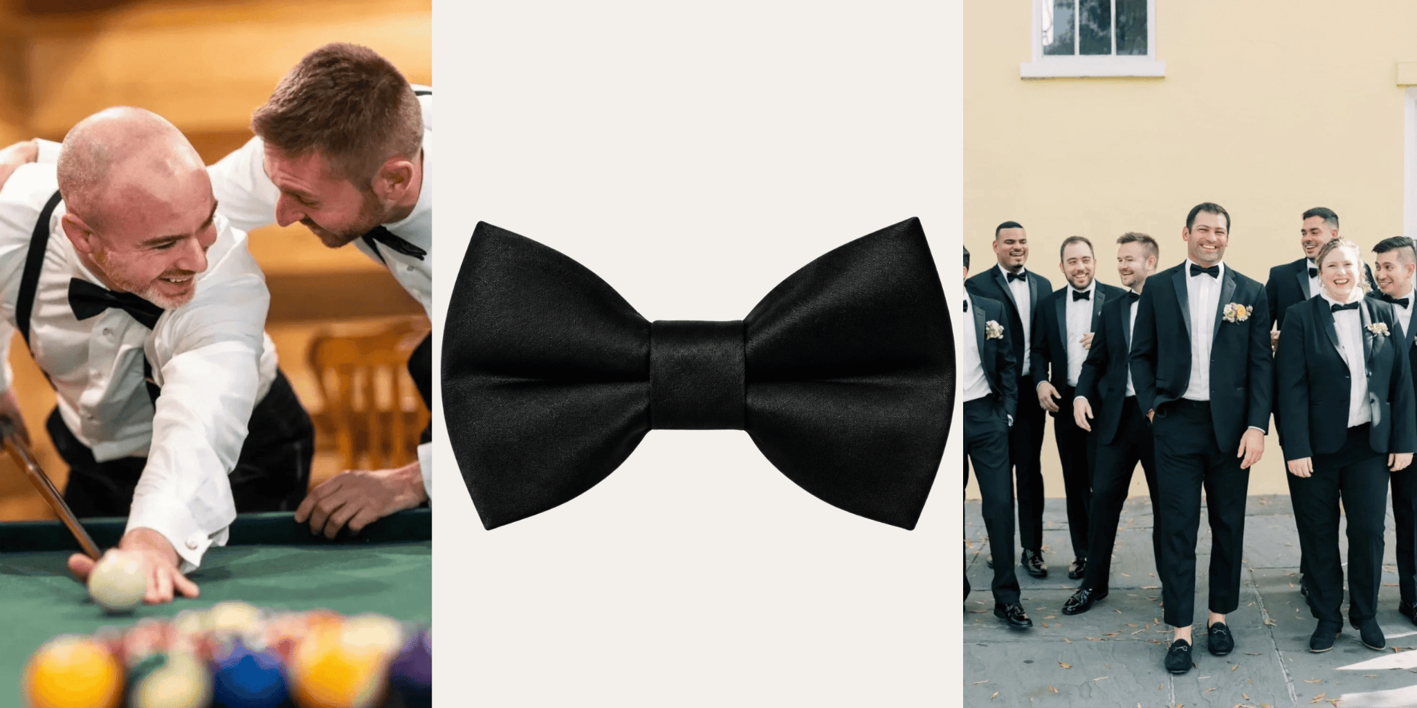 Black bow tie fashion blog- men and women displayed in elegant black bowties.