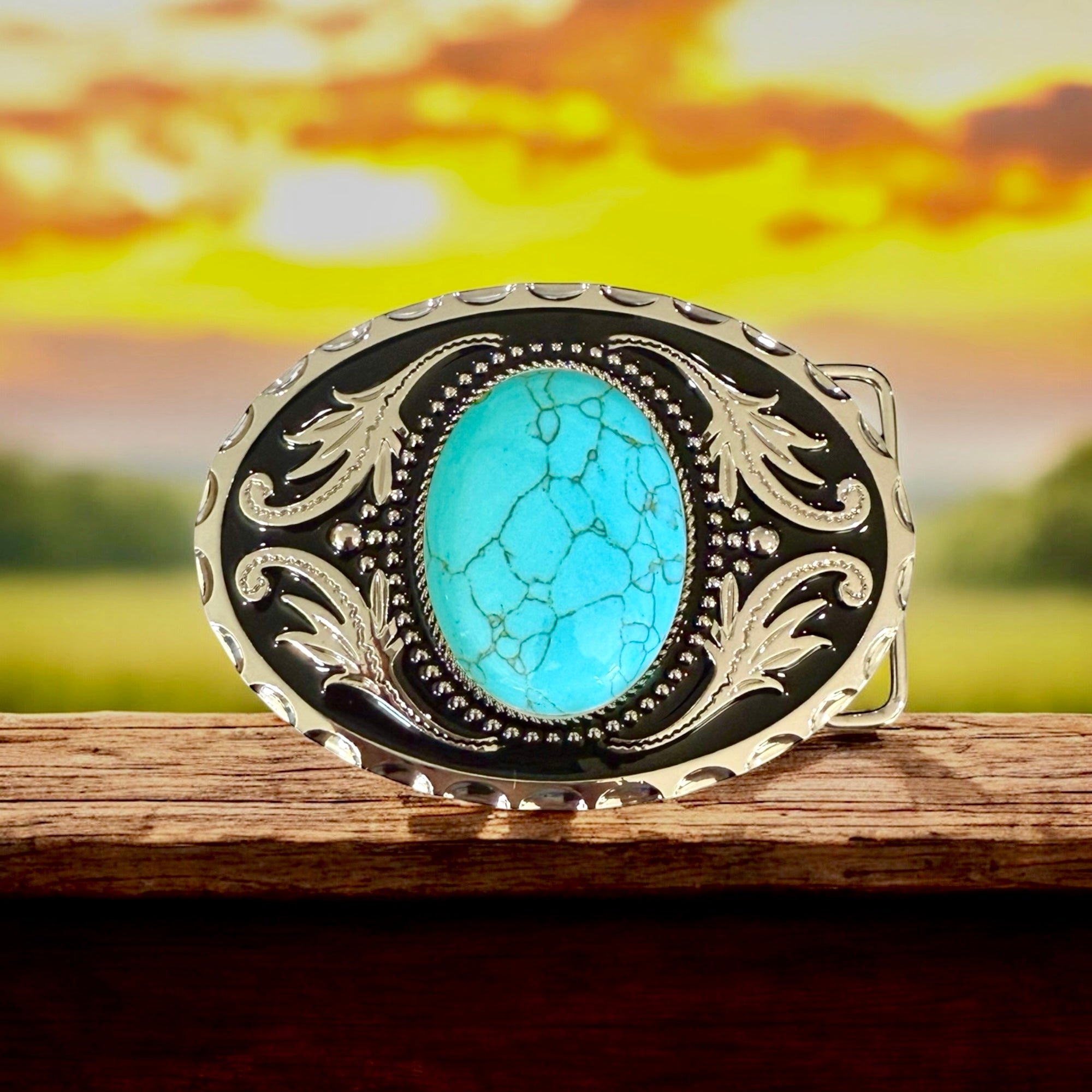Turquoise Belt Buckle Western Accessory