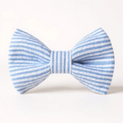 Light blue seersucker bow tie for wedding, ring bearers and groomsmen or Easter.