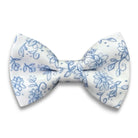 Blue Floral Bow Tie for Men Handmade Cotton Pre Tied Wedding Neckwear