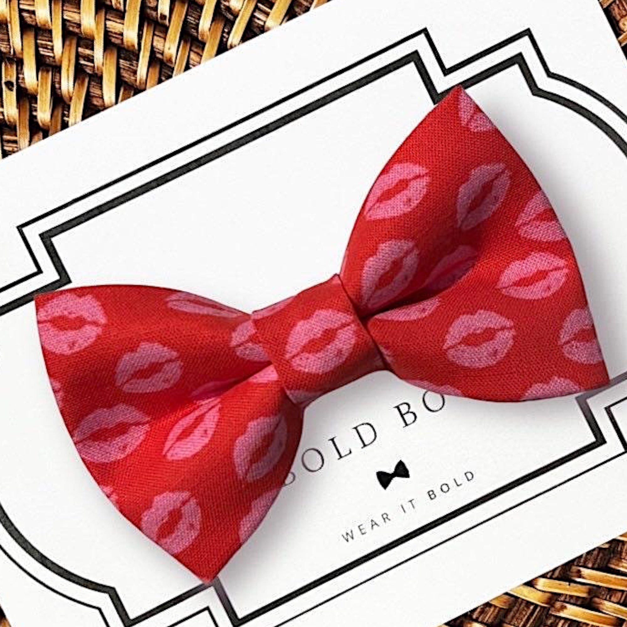 Valentines Day dog bow tie or cat bow tie for pet collar accessory.