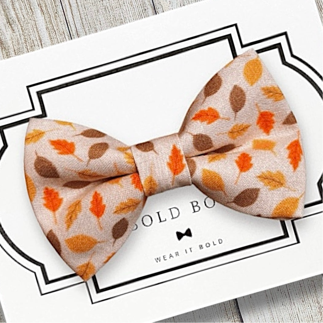 Dog Bow Tie or Cat Bow tie- Cider Autumn Leaves