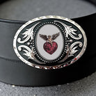 Valentine’s Day Belt Buckle with Hearts, Cupid Western Accessory