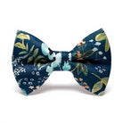 Navy Floral bow tie for men on a white background for weddings, groomsmen and ring bearers.